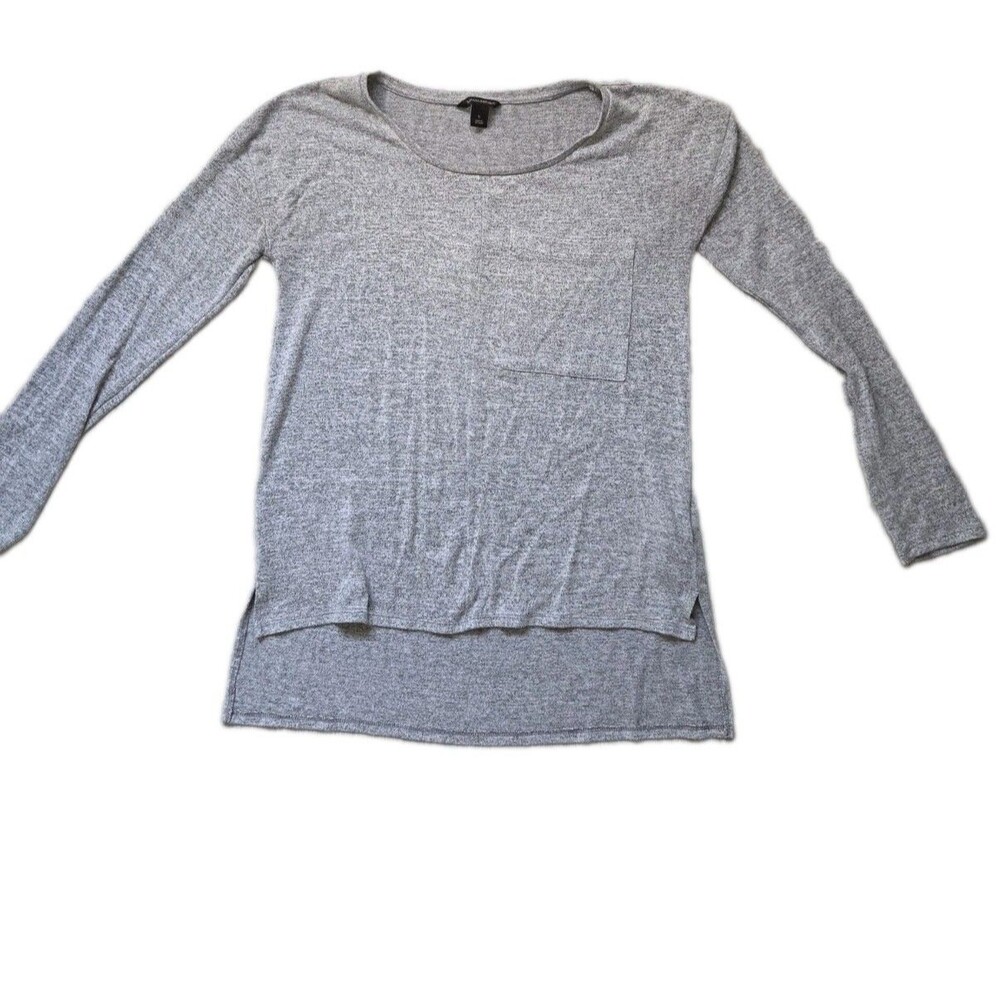 Banana Republic Gray Heather Long Sleeve Tunic Top Chest Pocket Women’s S EUC